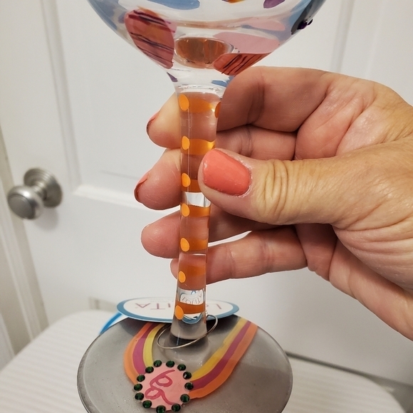 NIB Lolita Love My Wine "Flip Flops Too" 15 oz Wine Glass - Picture 6 of 11